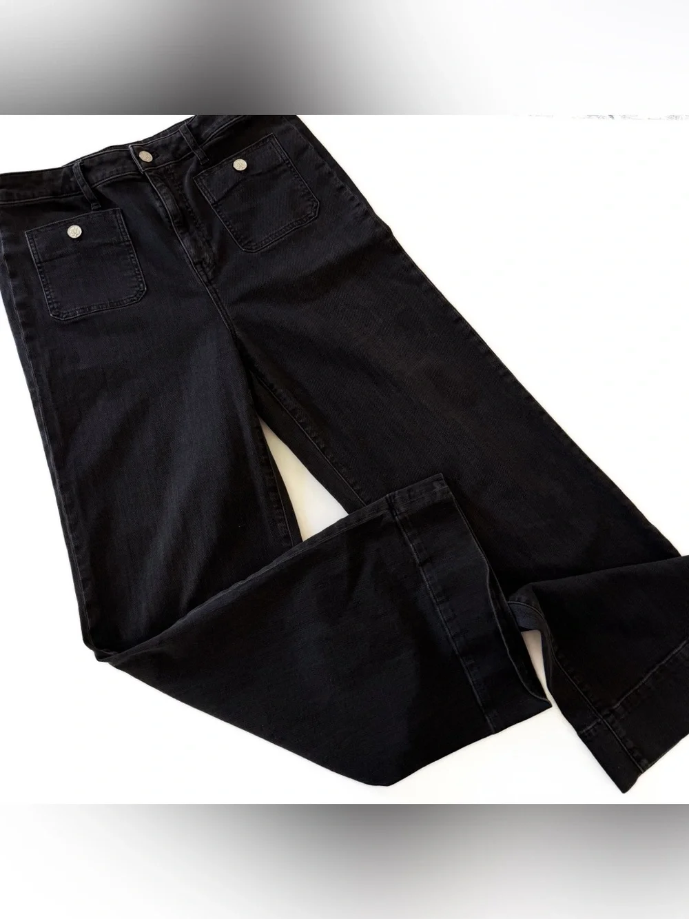 J. Crew Jeans Womens 30 ‘96 Denim Trouser Sailor Pockets Stretch Black - Picture 2 of 7